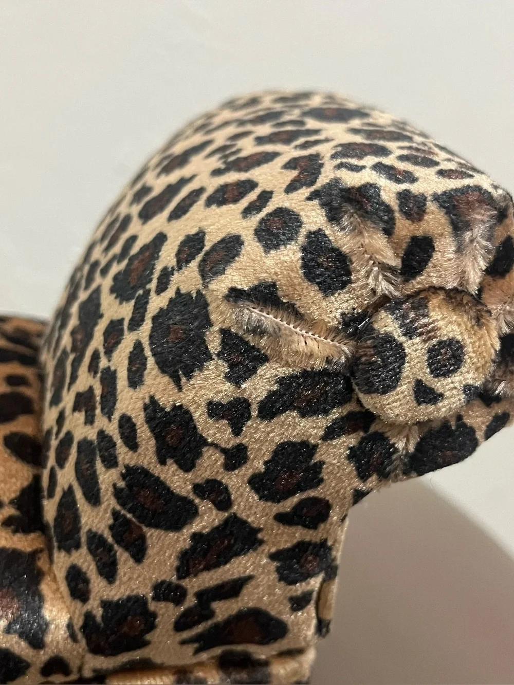 Miniature Chaise Lounge Jewelry Box Leopard Print Velvet Small Couch Trinket Cas
